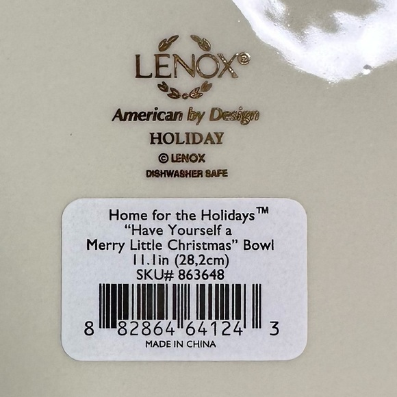 Lenox Winter Greetings Have Yourself A Merry Little Christmas Bowl Ivory 11.1” - Picture 6 of 13